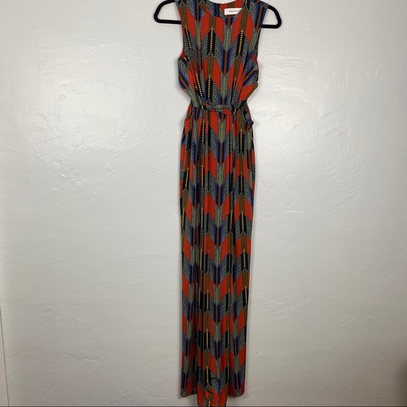 T Bags Los Angeles Boho Maxi Dress Side Cutouts S - Picture 3 of 8